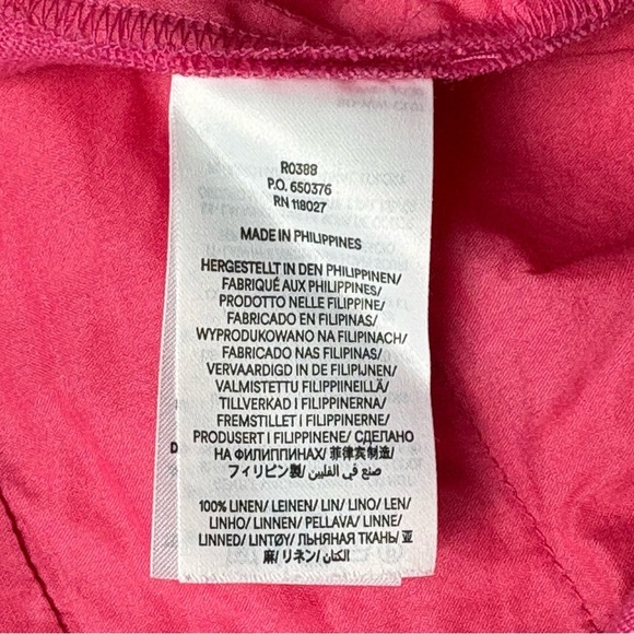 Boden Linen Ankle Pants Size 2L Straight Leg Trouser Sangria Sunset Pink 2 Tall - Picture 14 of 15